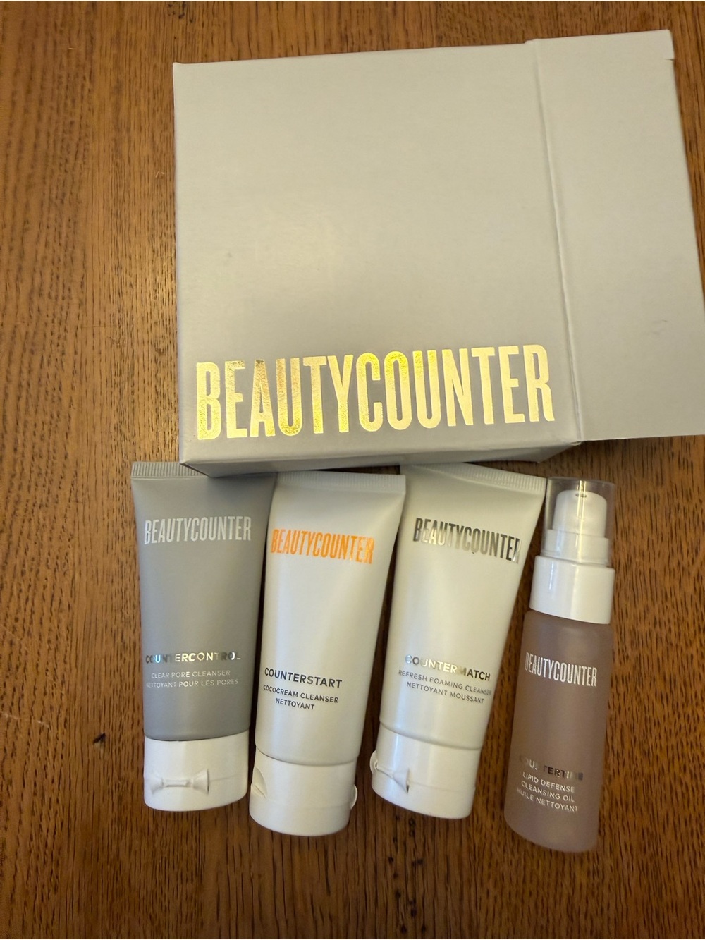 Beautycounter Clean Sweep Minis Set - White & Cream Packaging